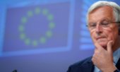 A pensive EU chief negotiator Michel Barnier at the press conference on the Brexit negotiations on 5 June. (© picture-alliance/dpa)
