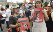 A solidarity rally for Meduza in Moscow in June 2019. (© picture-alliance/dpa)