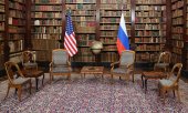 Seating arrangement for the meeting at Villa La Grange in Geneva. (© picture-alliance/Sergei Bobylev)