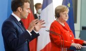 Angela Merkel and Emmanuel Macron during their meeting in Berlin a few days ago. (© picture-alliance/Axel Schmidt)
