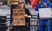 Protests in London against the plans to tighten the asylum laws and a new police law in London on 5 July 2021. (© picture-alliance/Vuk Valcic)