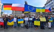 Demonstration on Wenceslas Square in Prague on February 24. (© picture alliance/dpa/CTK/Vit Simanek)
