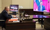 Vladimir Putin during a video conference with Xi Jinping on 15 December 2021. (© picture alliance/ASSOCIATED PRESS/Mikhail Metzel)