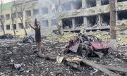 The children's hospital in Mariupol was destroyed in air strikes on March 9. (© picture alliance /ASSOCIATED PRESS/Uncredited)
