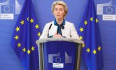 Commission President Ursula von der Leyen on 18 May. (© picture alliance/EPA/STEPHANIE LECOCQ)