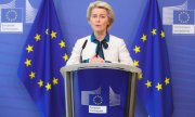 Commission President Ursula von der Leyen on 18 May. (© picture alliance/EPA/STEPHANIE LECOCQ)