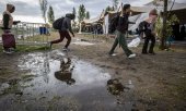 Tent camp in front of the reception centre for asylum seekers in Ter Apel on 17 August. (© picture alliance/ANP/Vincent Jannink)