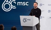 Zelensky at the Munich Security Conference on 17 February. (© picture alliance/dpa / Felix Hörhager)