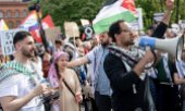 Demonstrations took place in Berlin after the event was stopped. (© picture alliance/dpa / Fabian Sommer)