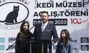 Rıza Akpolat on 4 October 2023 at the opening of a museum dedicated to cats in Beşiktaş district. (© picture alliance/AA/Berk Özkan)
