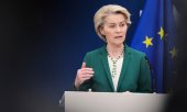 Von der Leyen again proposed a free trade deal on industrial products on Monday. Trump rejected it. (© picture alliance / ASSOCIATED PRESS / Virginia Mayo)