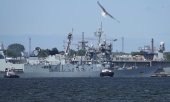 A Nato military exercise in the port of Tallinn in June 2023 (© picture alliance/ASSOCIATED PRESS/Sergei Grits)