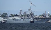 A Nato military exercise in the port of Tallinn in June 2023 (© picture alliance/ASSOCIATED PRESS/Sergei Grits)
